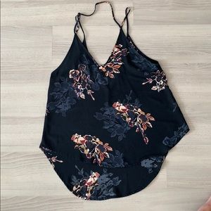 ASTR black floral print tank